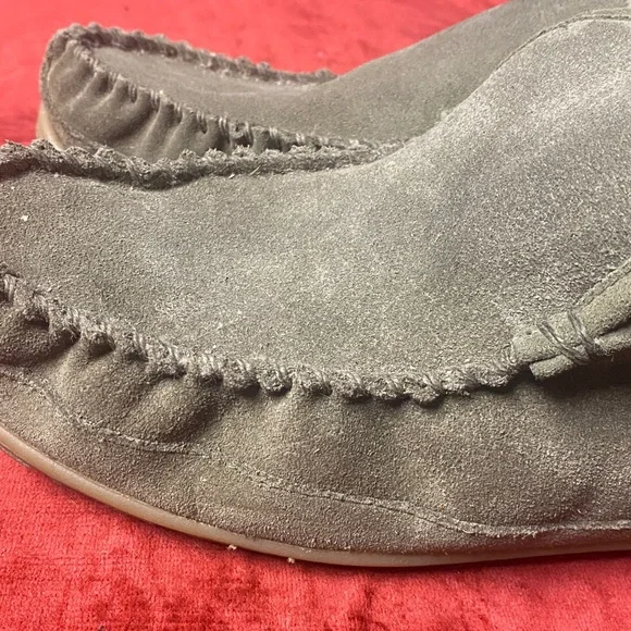 L.L. Bean Suede Moccasin Slippers in Olive - Picture 5 of 13